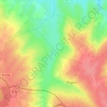 Carte topographique Chevireuil, altitude, relief