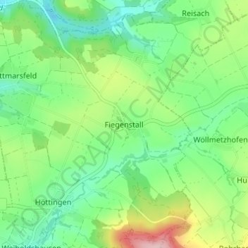 Carte topographique Fiegenstall, altitude, relief