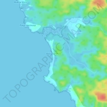 Carte topographique Playa Lorenzo, altitude, relief