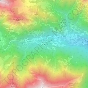 Carte topographique Chiampetto, altitude, relief