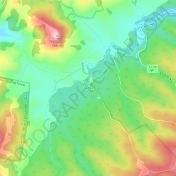 Carte topographique Osceola, altitude, relief
