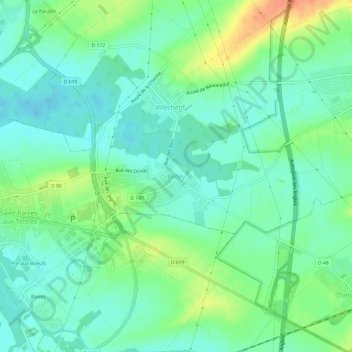 Carte topographique Belley, altitude, relief