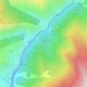 Carte topographique Salang, altitude, relief