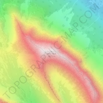 Carte topographique Bow Peak, altitude, relief