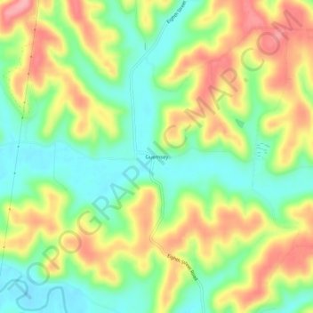 Carte topographique Guernsey, altitude, relief