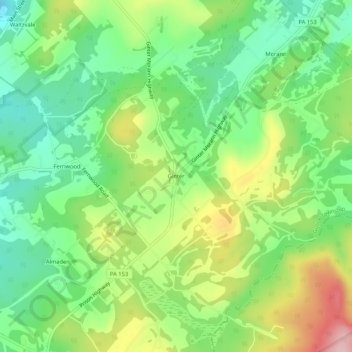 Carte topographique Ginter, altitude, relief
