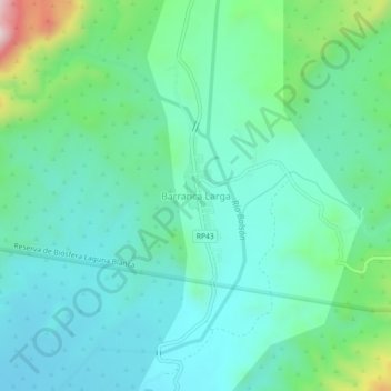 Carte topographique Barranca Larga, altitude, relief