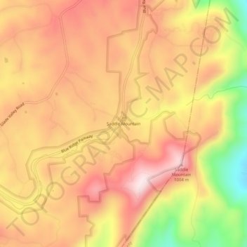 Carte topographique Saddle Mountain, altitude, relief