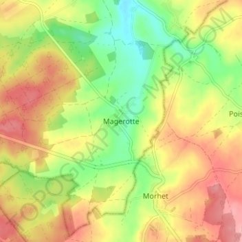Carte topographique Magerotte, altitude, relief