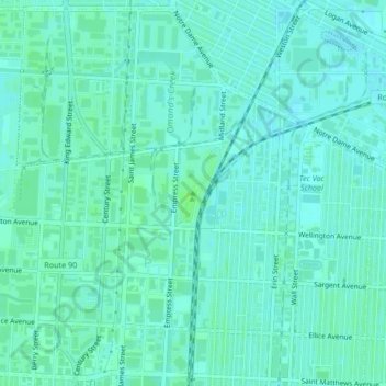 Carte topographique Garbage Hill, altitude, relief