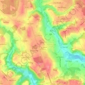 Carte topographique Morillon, altitude, relief