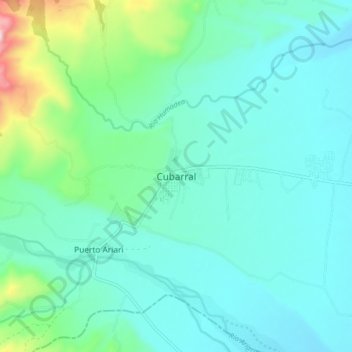 Carte topographique San Luis de Cubarral, altitude, relief