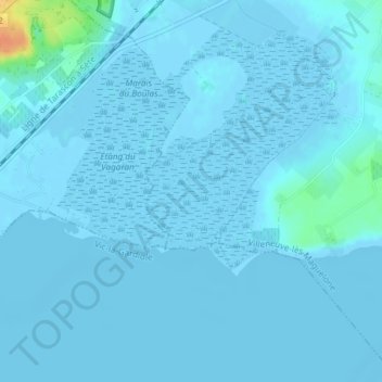 Carte topographique Les Salins, altitude, relief