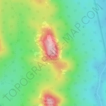 Carte topographique Mount Cuthbert, altitude, relief