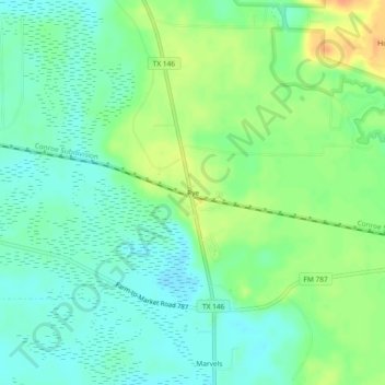 Carte topographique Rye, altitude, relief