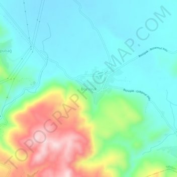 Carte topographique Bozüyük, altitude, relief