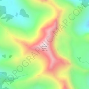 Carte topographique Mount Brett, altitude, relief