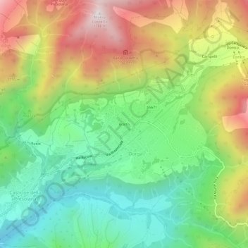Carte topographique Bratto, altitude, relief