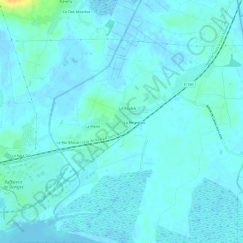 Carte topographique La Roulais, altitude, relief