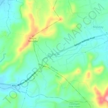 Carte topographique Duhatan, altitude, relief