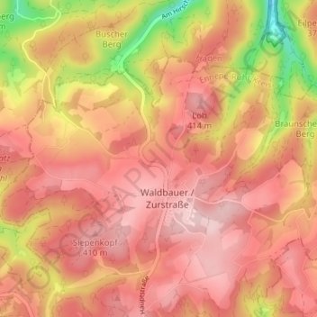 Carte topographique Heide, altitude, relief