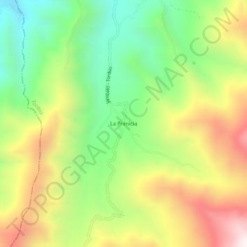 Carte topographique La Primicia, altitude, relief