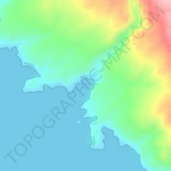 Carte topographique Caleta Quebrada Honda, altitude, relief