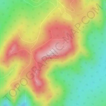Carte topographique Mont Raoul-Blanchard, altitude, relief