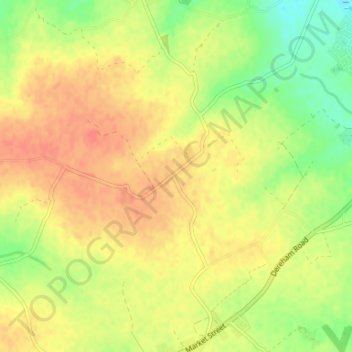 Carte topographique Daffy Green, altitude, relief