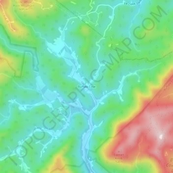 Carte topographique Buffalo Cove, altitude, relief