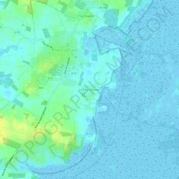 Carte topographique Le Clos d'Orange, altitude, relief