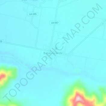 Carte topographique Batán Grande, altitude, relief