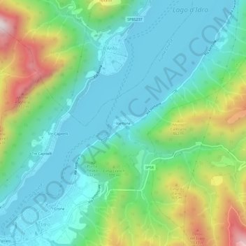 Carte topographique Vantone, altitude, relief