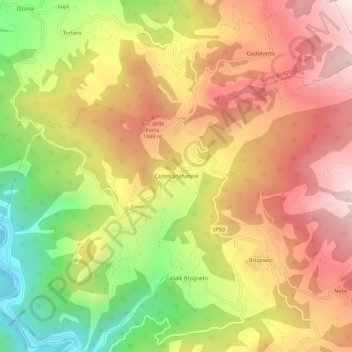 Carte topographique Castelcanafurone, altitude, relief