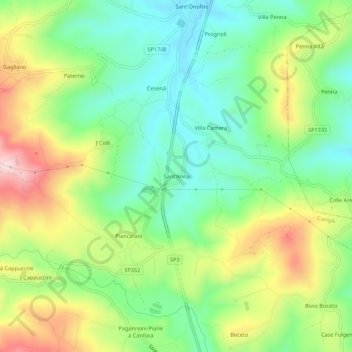 Carte topographique Sant'Anna, altitude, relief