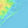 Carte topographique Atlantic City, altitude, relief