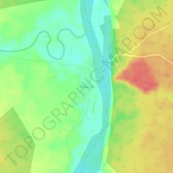 Carte topographique Miaria, altitude, relief