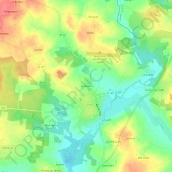 Carte topographique Le Valloir, altitude, relief
