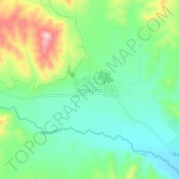 Carte topographique Santa Cruz, altitude, relief