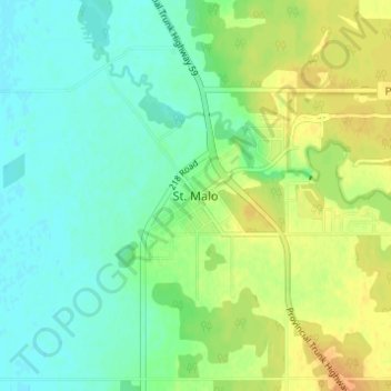 Carte topographique St. Malo, altitude, relief