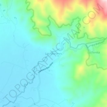 Carte topographique Los Morones, altitude, relief