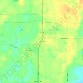 Carte topographique Beecher, altitude, relief