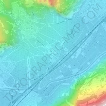 Carte topographique Saint-Pierre-de-Clages, altitude, relief