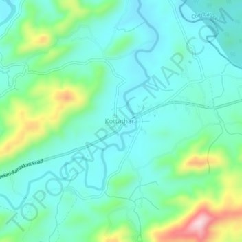 Carte topographique Kottathara, altitude, relief