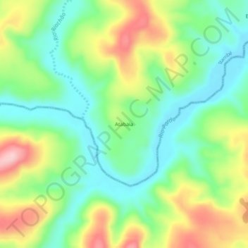 Carte topographique Atabaia, altitude, relief