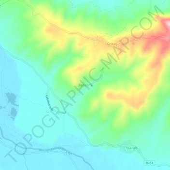 Carte topographique Behram, altitude, relief