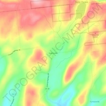 Carte topographique Gothicville, altitude, relief