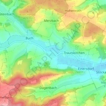 Carte topographique Fröschendorf, altitude, relief