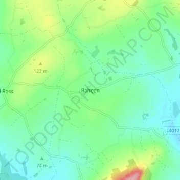 Carte topographique Raheen, altitude, relief