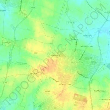 Carte topographique La Ribotelière, altitude, relief